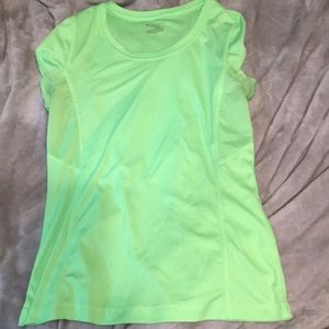 Neon green short sleeve workout top